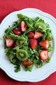 Arugula Salad with Kiwi, Strawberries