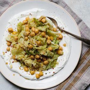 CABBAGE AND CHICKPEAS WITH MUSTARD SEEDS AND YOGURT